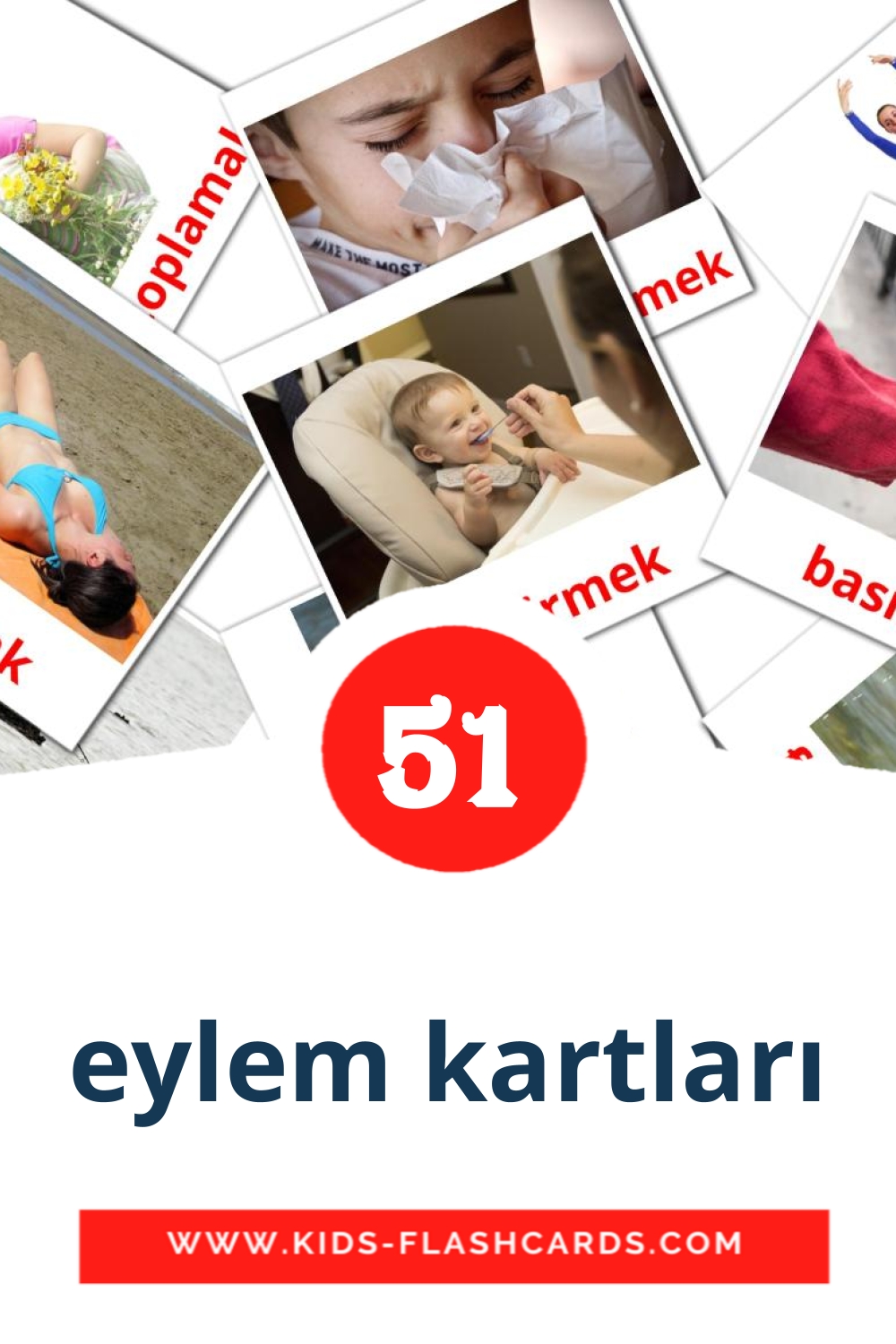 54 cartes illustrées de eylem kartları pour la maternelle en turc