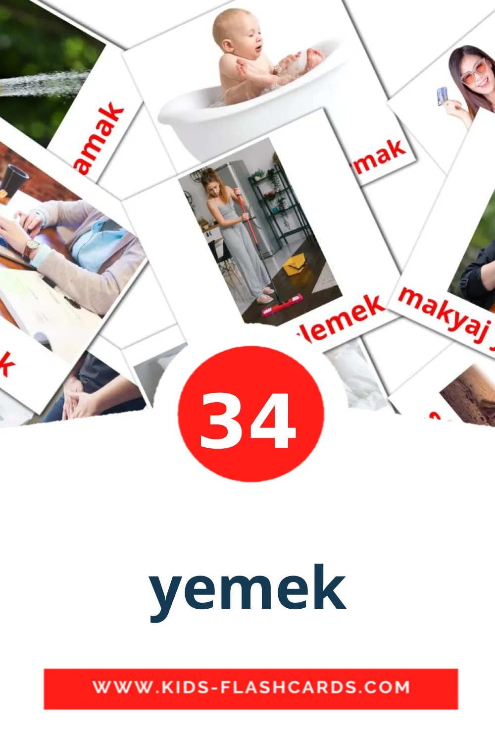 34 yemek Picture Cards for Kindergarden in turkish