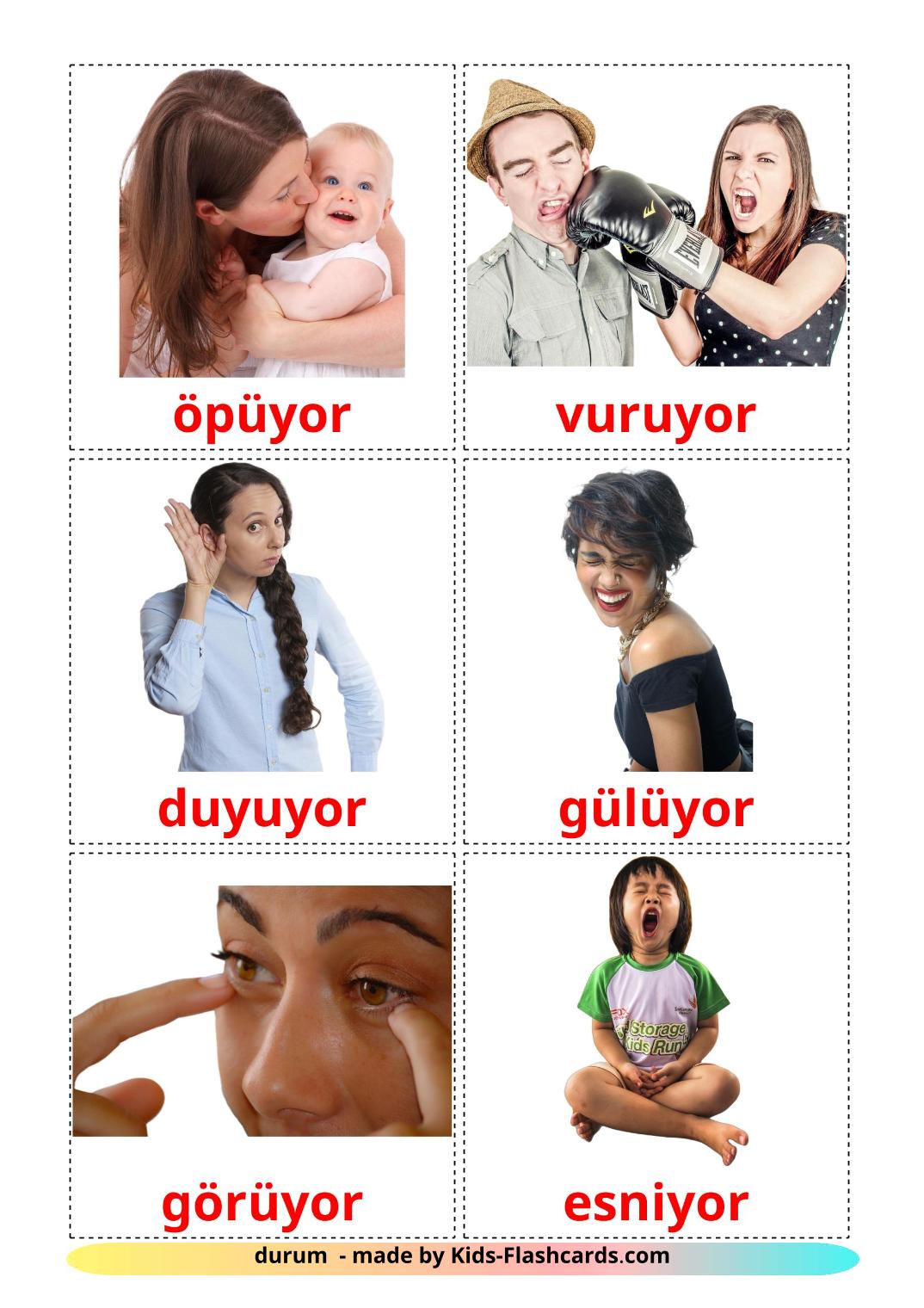 State verbs - 23 Free Printable turkish Flashcards 