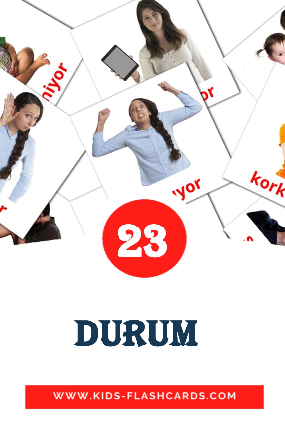 23 durum  Picture Cards for Kindergarden in turkish