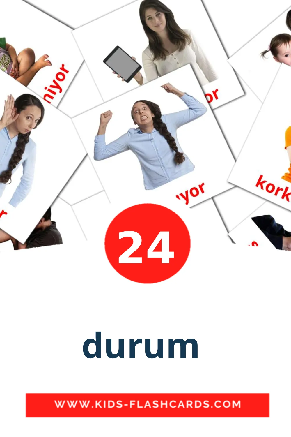 24 durum  Picture Cards for Kindergarden in turkish