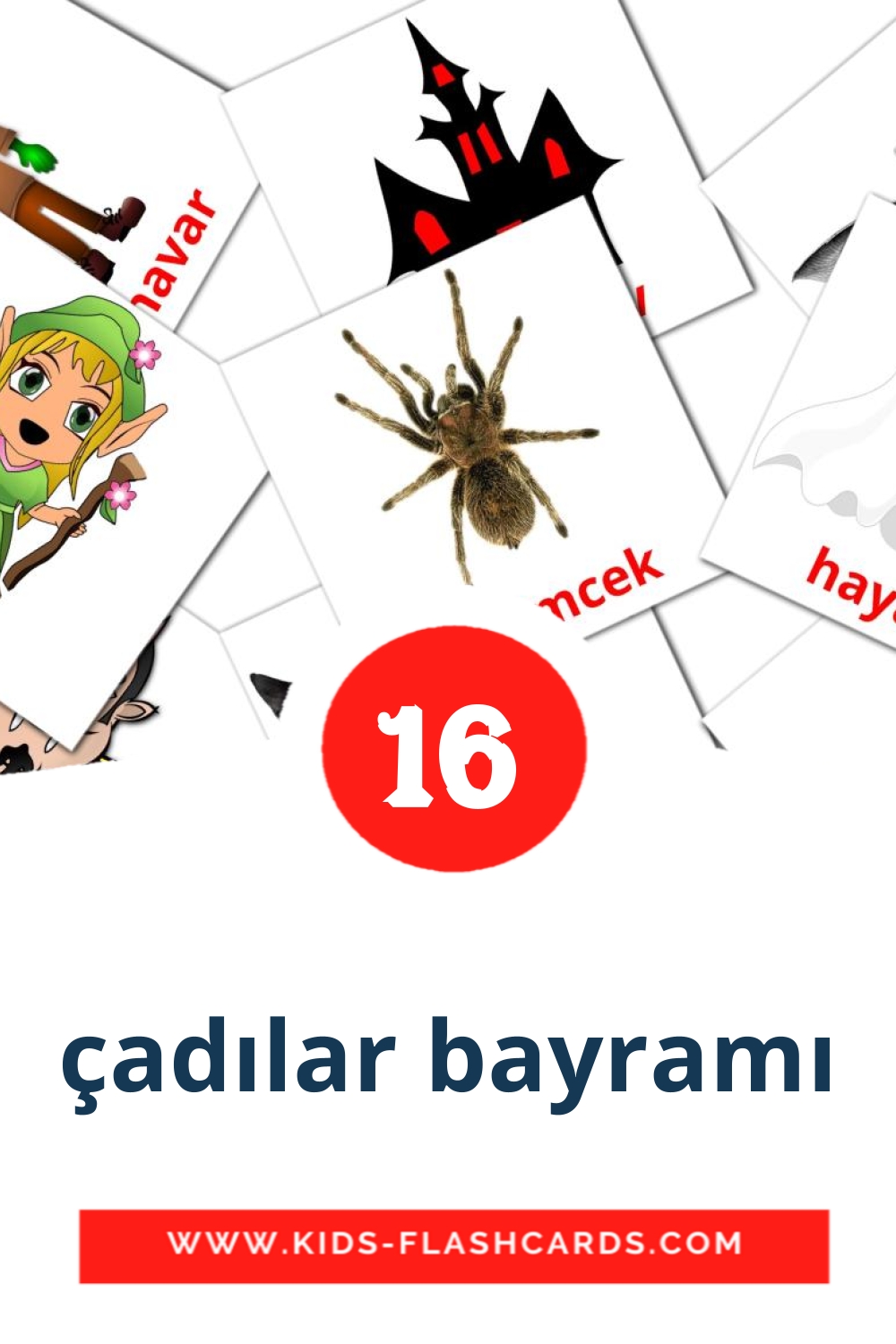 16 cartes illustrées de çadılar bayramı pour la maternelle en turc