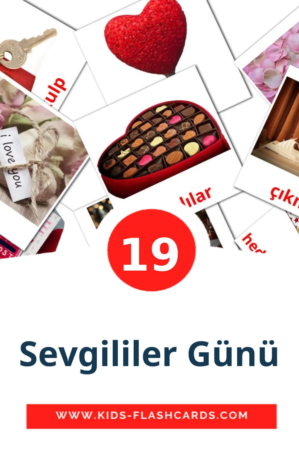 19 Sevgililer Günü Picture Cards for Kindergarden in turkish