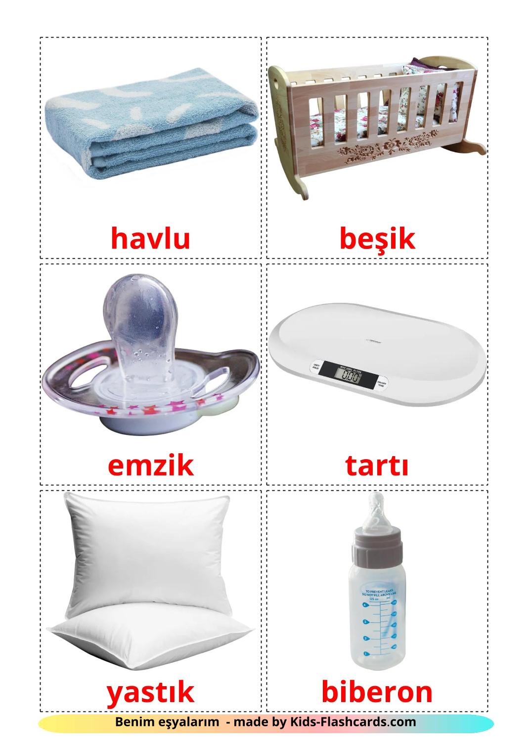 Baby - 20 kostenlose, druckbare Türkisch Flashcards 