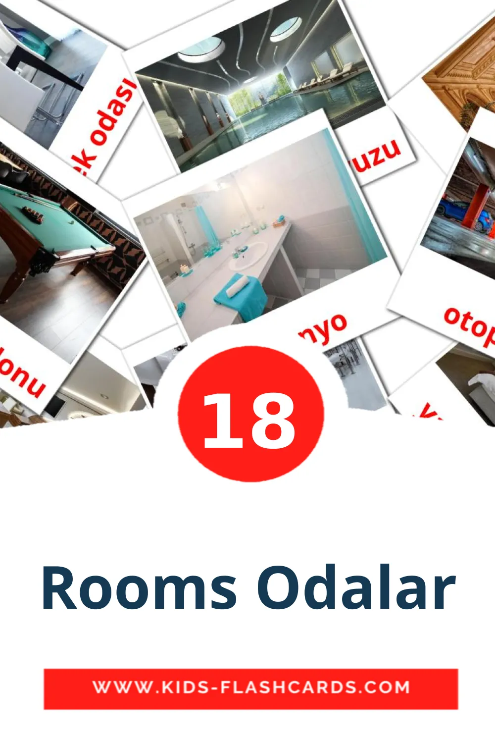 18 Rooms Odalar Picture Cards for Kindergarden in болгарском