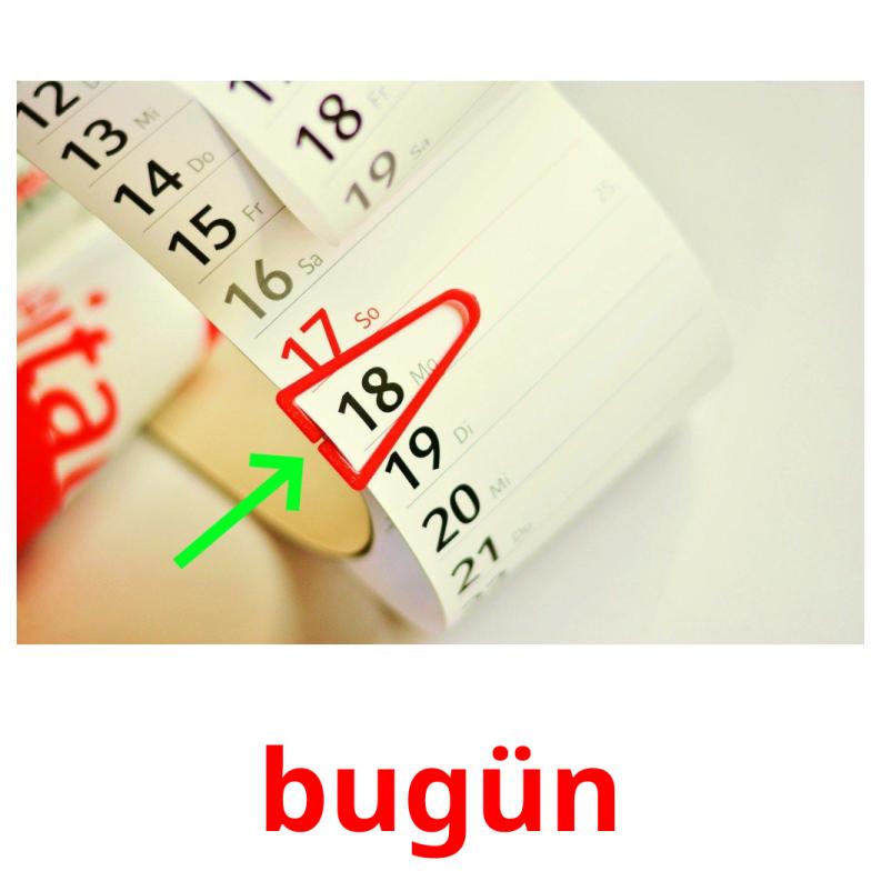 bugün picture flashcards