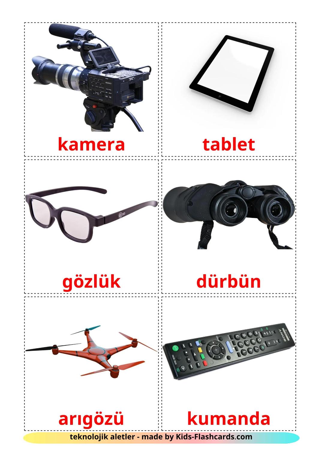 Gadgets - 29 Free Printable turkish Flashcards 