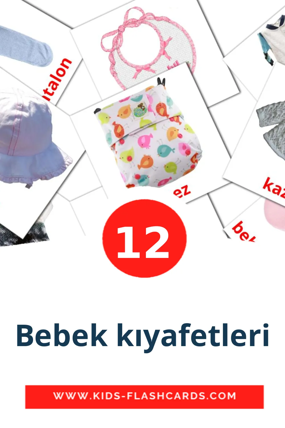 12 Bebek kıyafetleri Bildkarten für den Kindergarten auf Türkisch