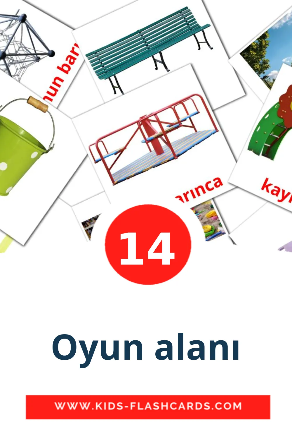 48 tarjetas didacticas de Oyun alanı para el jardín de infancia en anglais