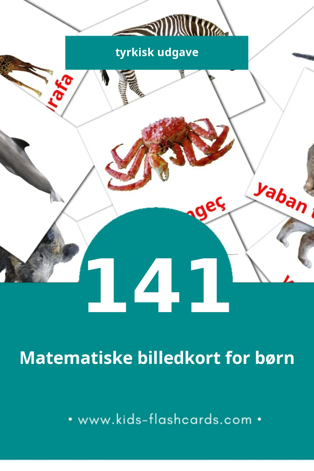 Visuelle billedkort for børn om Hayvanlar til småbørn (141 kort på Tyrkisk)