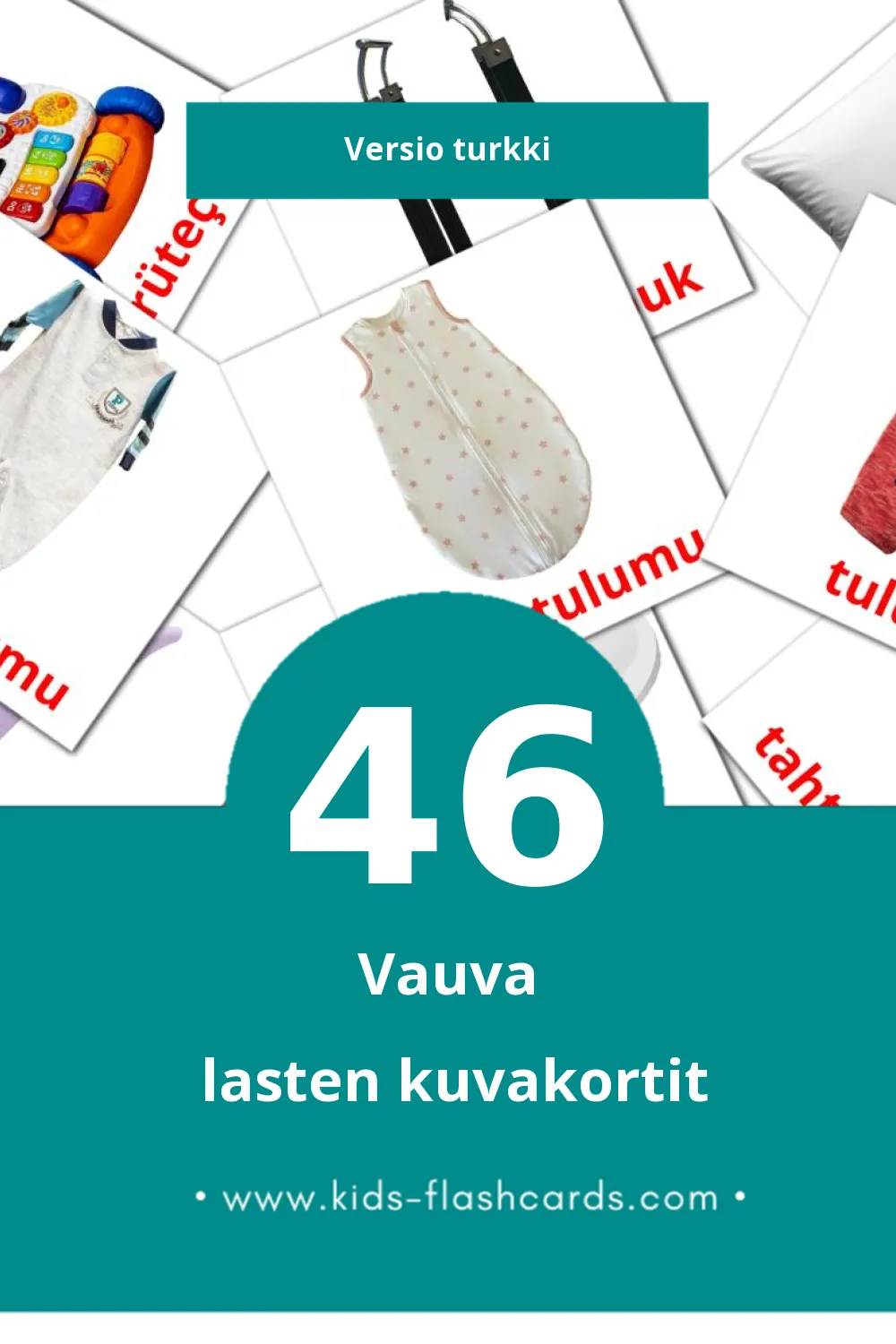 Bebek lasten kuvakortit pikkulapsille (46 korttia Turkkiksi)