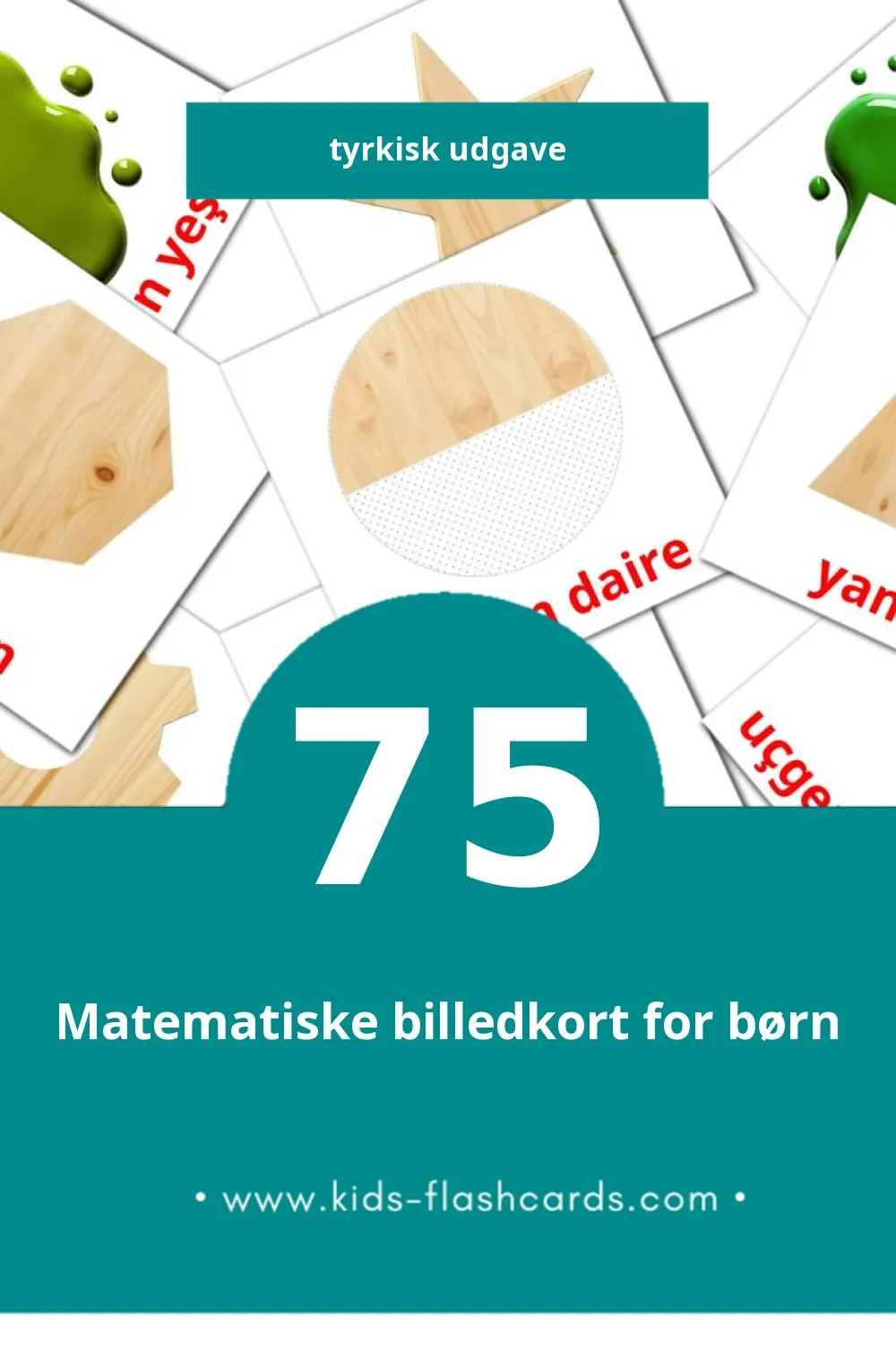 Visuelle billedkort for børn om Renkler ve Şekiller til småbørn (75 kort på Tyrkisk)