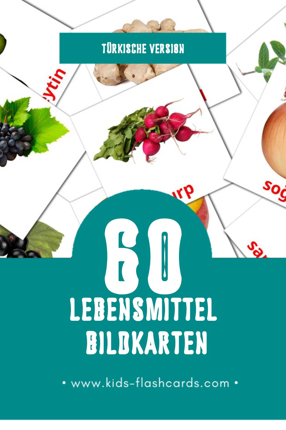 Visual gıda Flashcards für Kleinkinder (60 Karten in Türkisch)