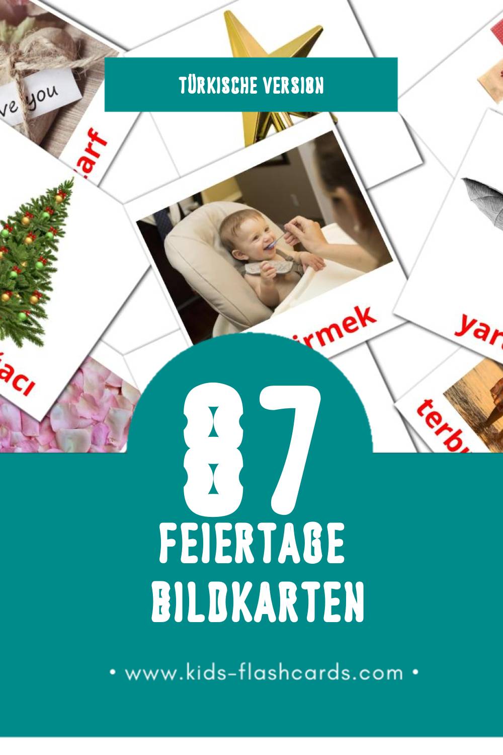 Visual tatiller Flashcards für Kleinkinder (87 Karten in Türkisch)