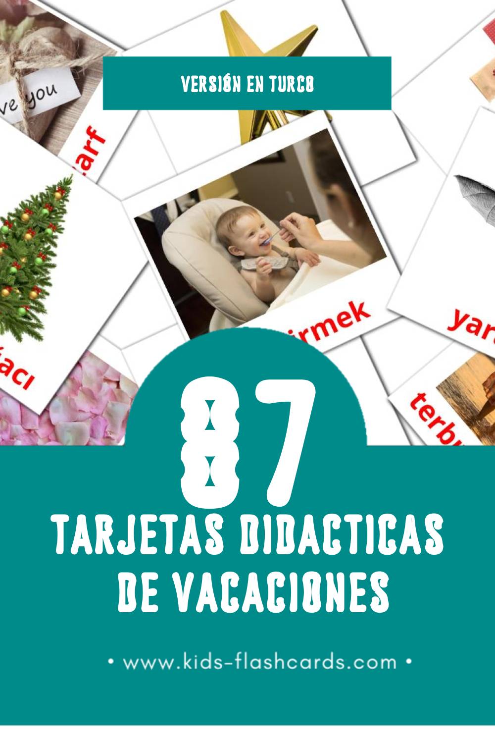 Tarjetas visuales de tatiller para niños pequeños (87 tarjetas en Turco)