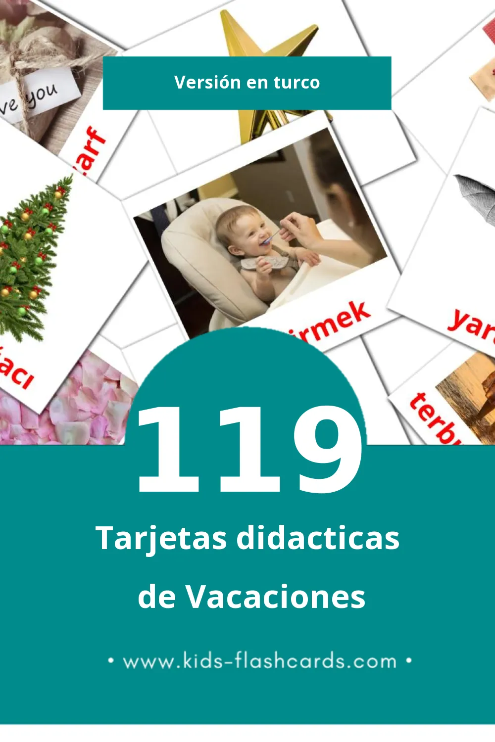 Tarjetas visuales de tatiller para niños pequeños (119 tarjetas en Turco)