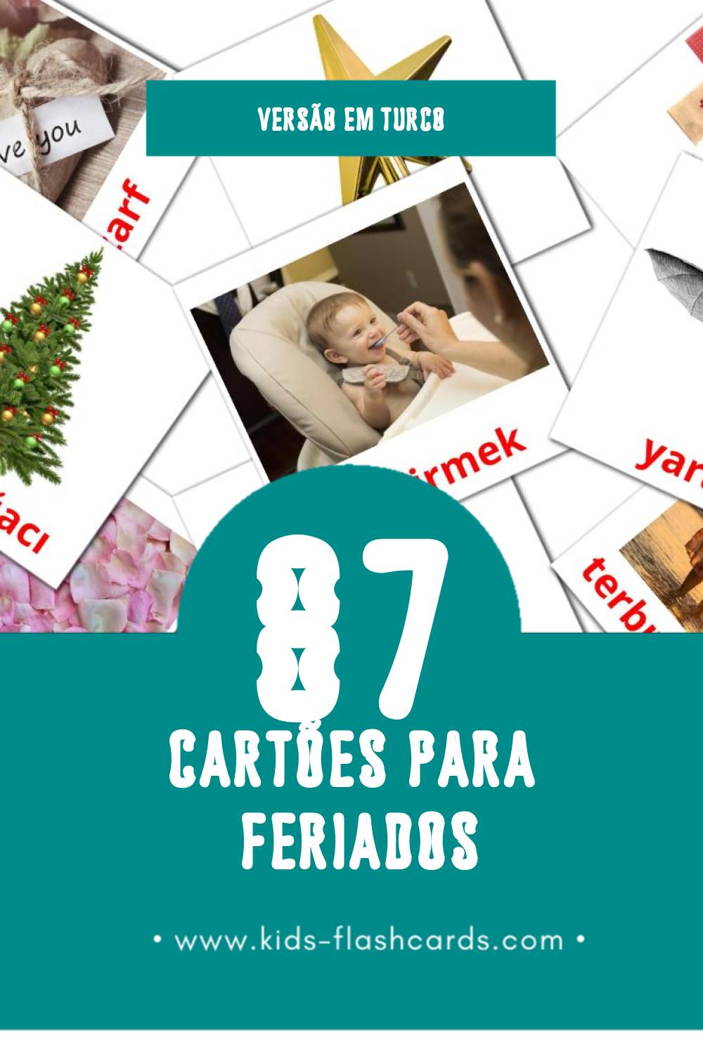 Flashcards de tatiller Visuais para Toddlers (87 cartões em Turco)