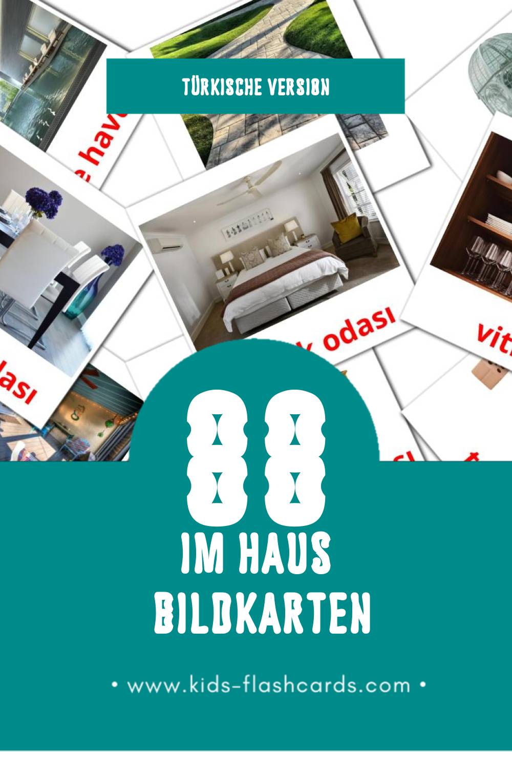 Visual Home Ev  Flashcards für Kleinkinder (88 Karten in Türkisch)