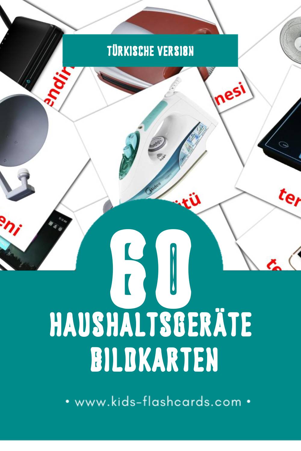 Visual ev aletleri Flashcards für Kleinkinder (32 Karten in Türkisch)
