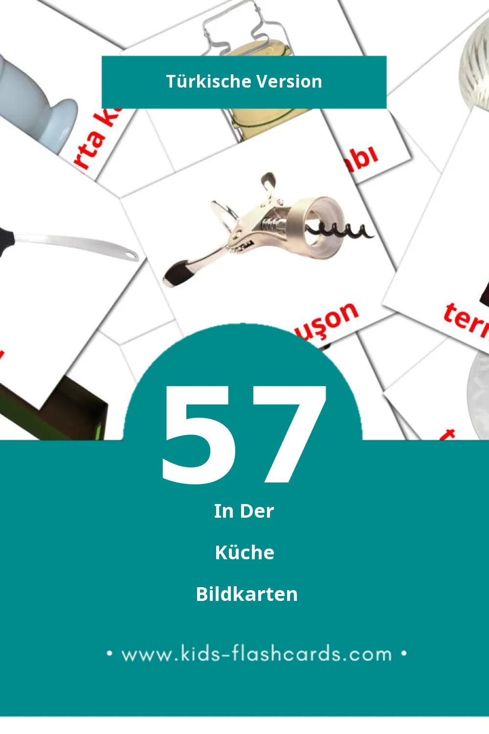 Visual Kitchen mutfak Flashcards für Kleinkinder (57 Karten in Türkisch)