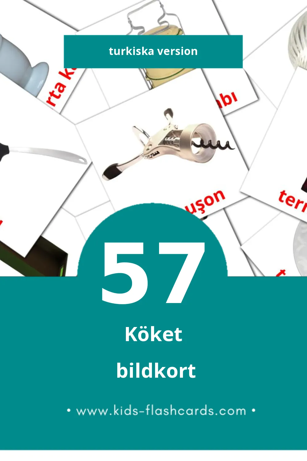 Visuella Kitchen mutfak för småbarn (57 bildkort för barn på Turkiska)