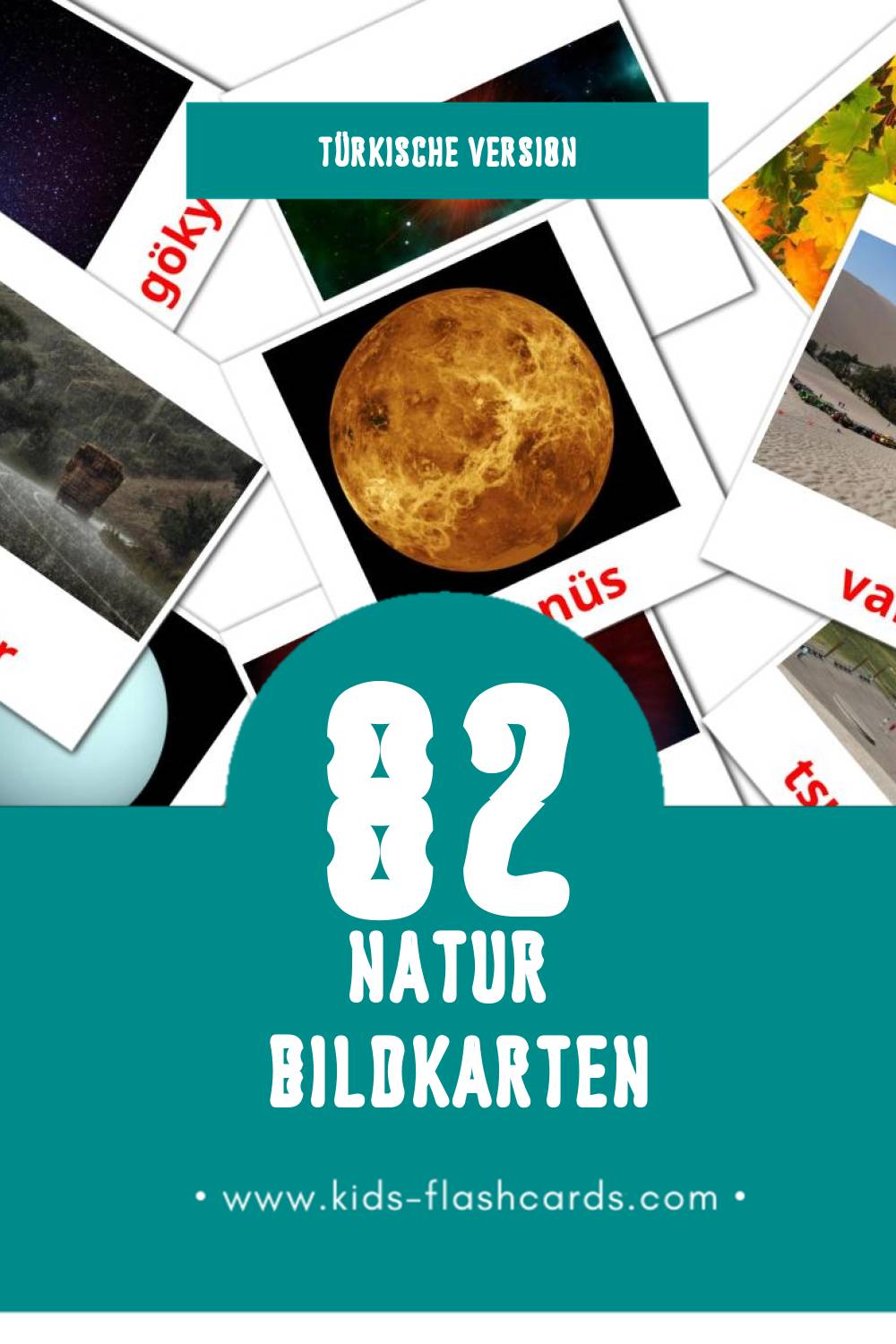 Visual Doğa Flashcards für Kleinkinder (82 Karten in Türkisch)