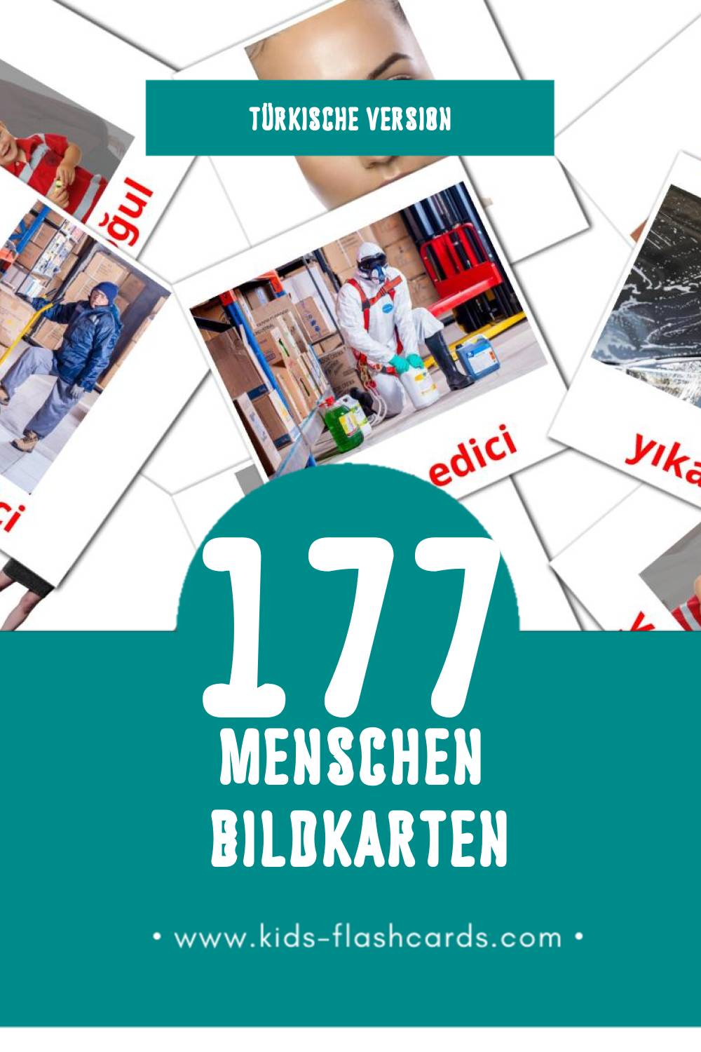 Visual İnsanlar Flashcards für Kleinkinder (177 Karten in Türkisch)