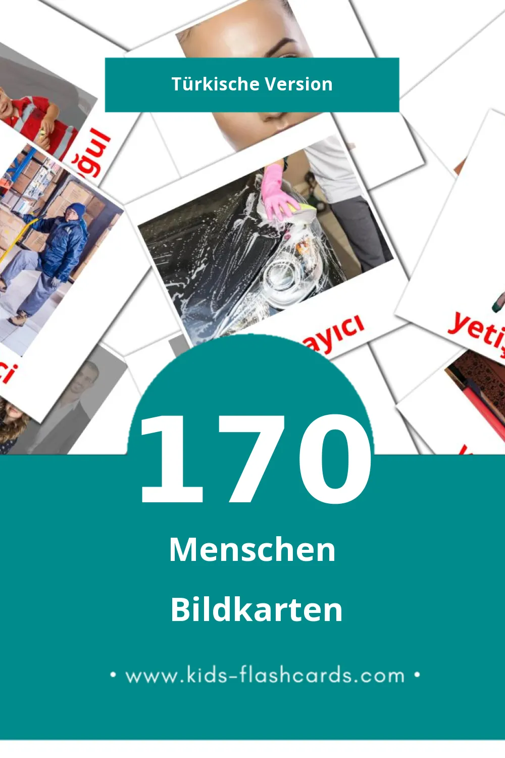 Visual İnsanlar Flashcards für Kleinkinder (170 Karten in Türkisch)