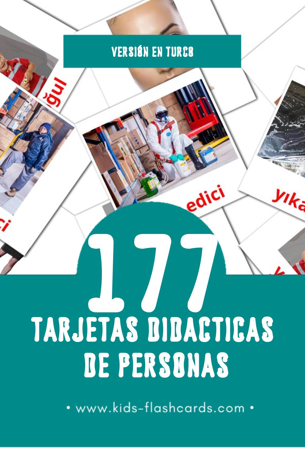 Tarjetas visuales de İnsanlar para niños pequeños (177 tarjetas en Turco)