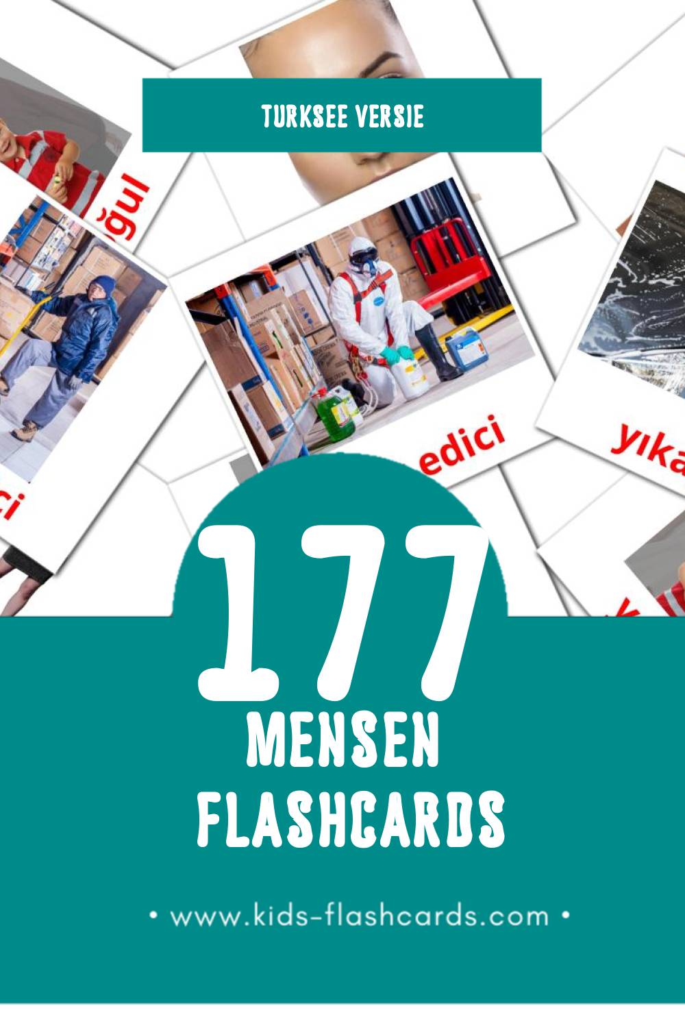 Visuele İnsanlar Flashcards voor Kleuters (177 kaarten in het Turkse)