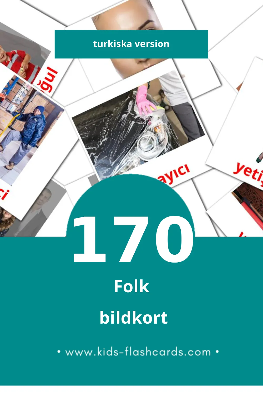 Visuella İnsanlar för småbarn (170 bildkort för barn på Turkiska)