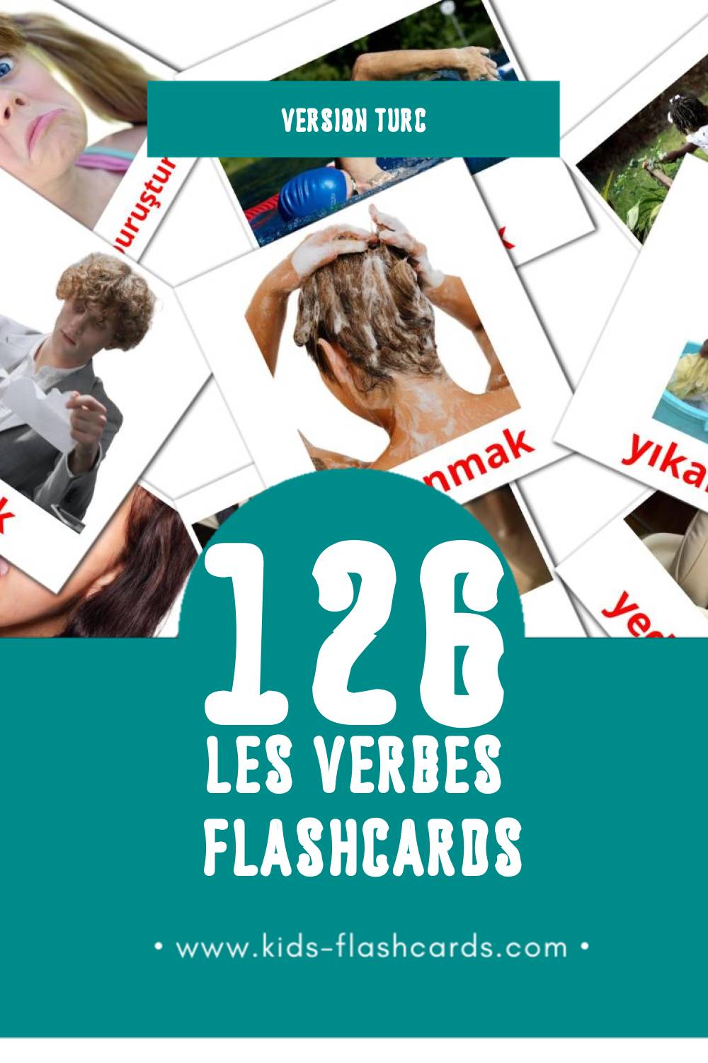 Flashcards Visual kelimeler pour les tout-petits (132 cartes en Turc)