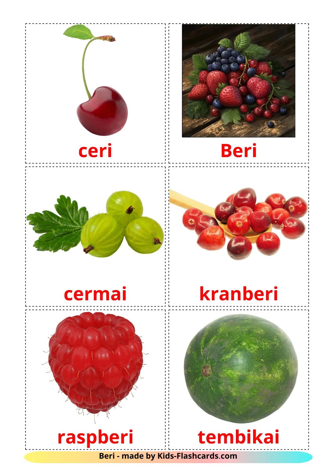 Ягоды - 12 Карточек Домана на малайском