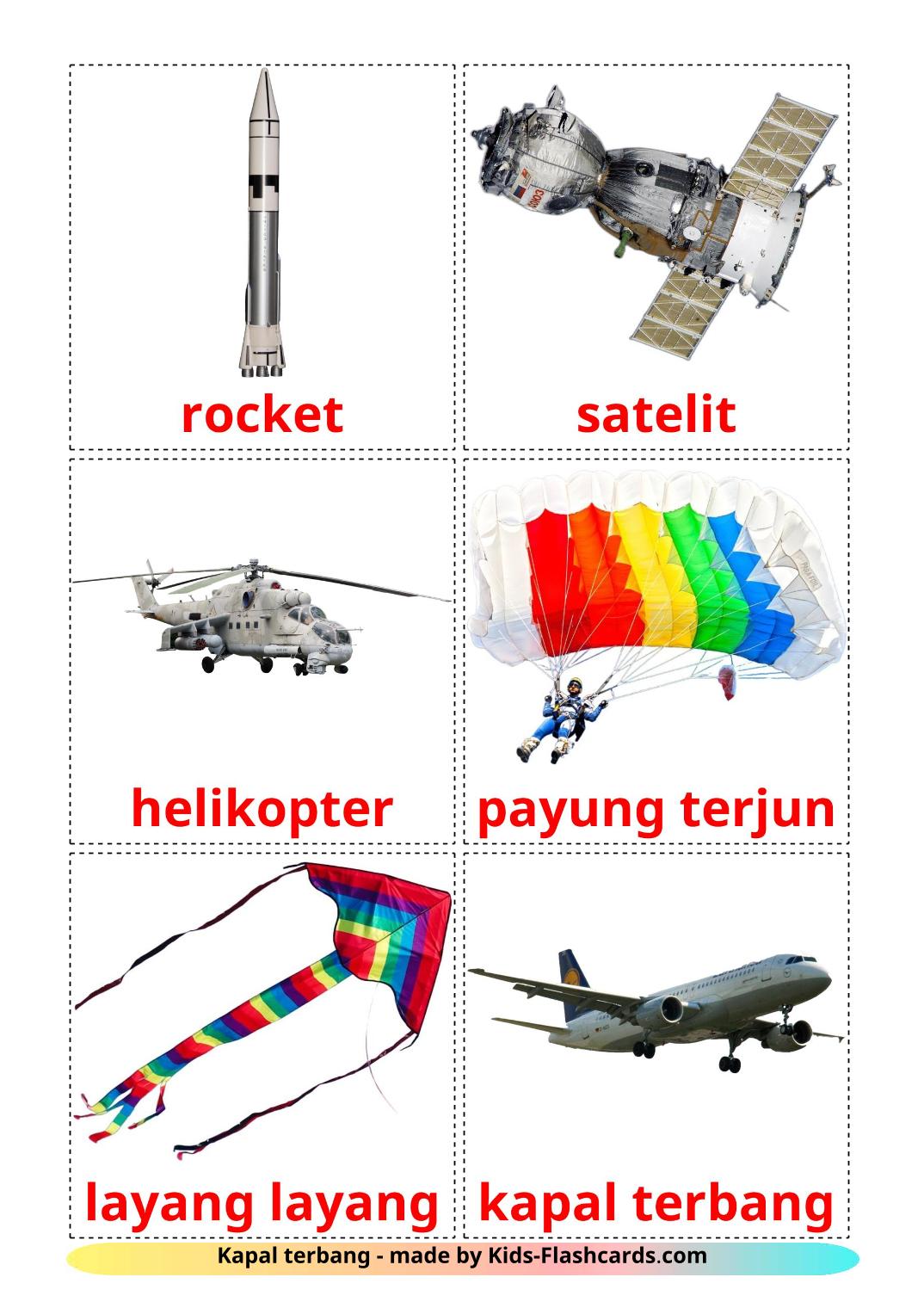 Aircraft - 14 Free Printable malay Flashcards 