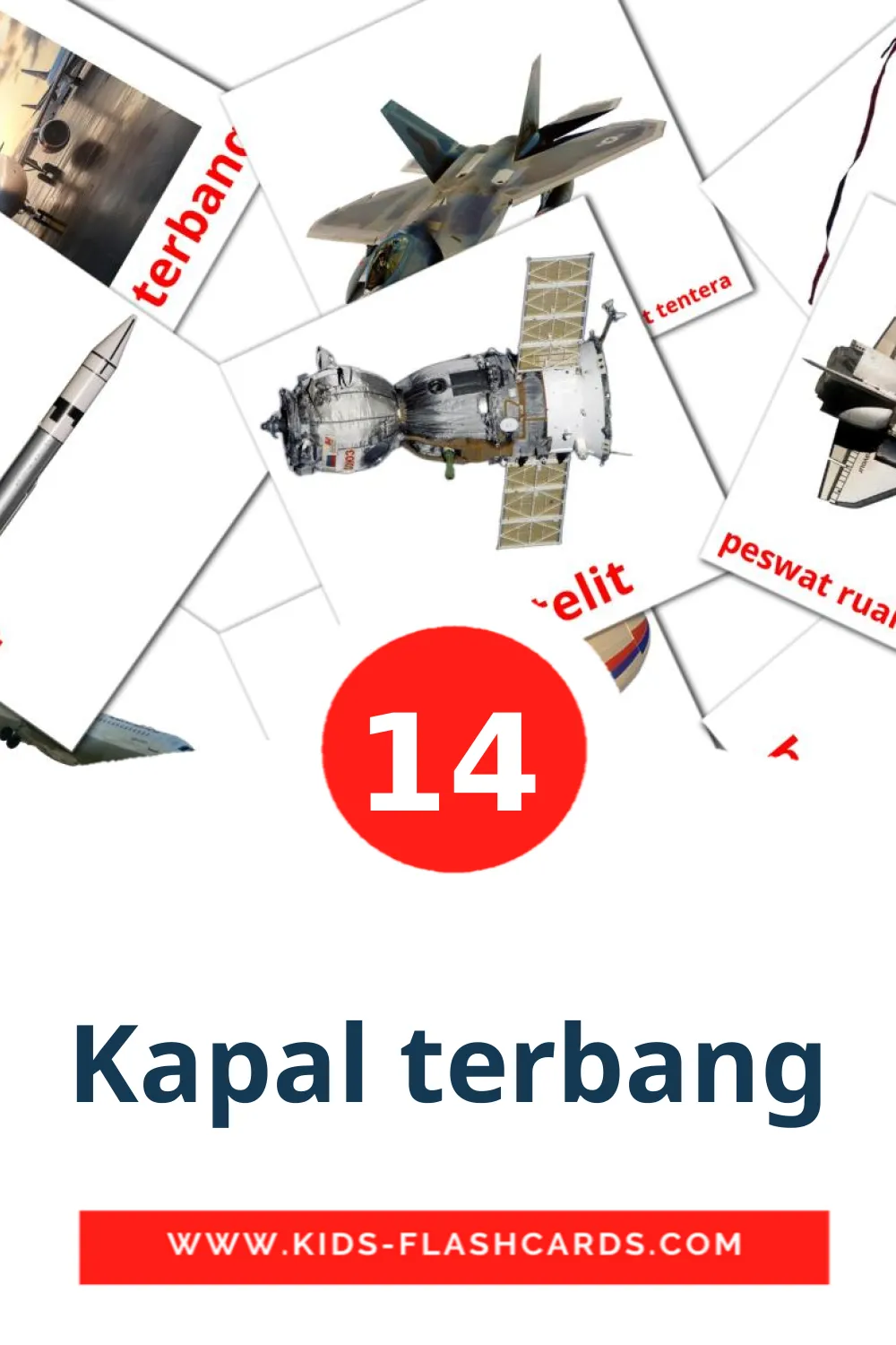 14 Kapal terbang Picture Cards for Kindergarden in malay