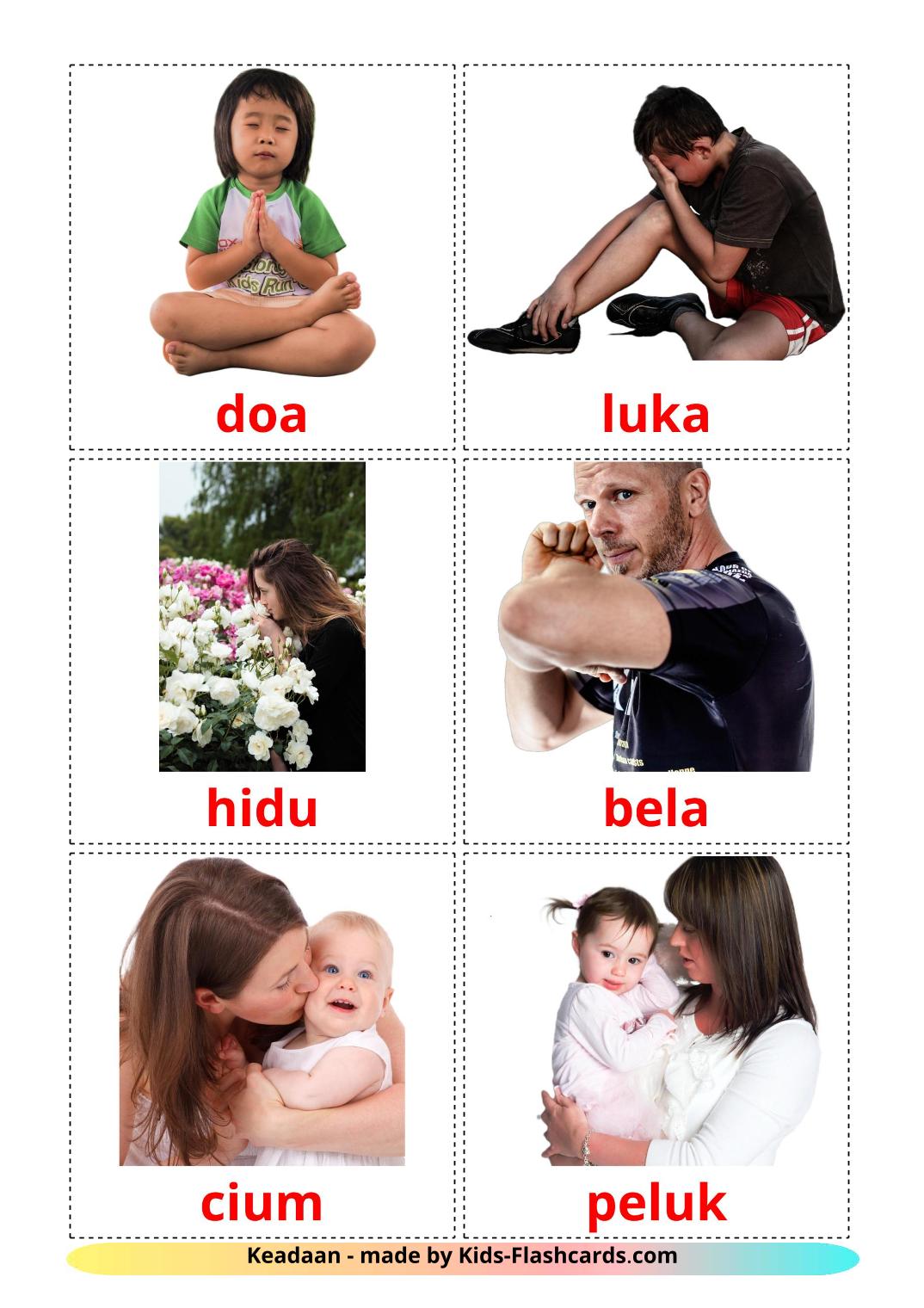 State verbs - 23 Free Printable malay Flashcards 