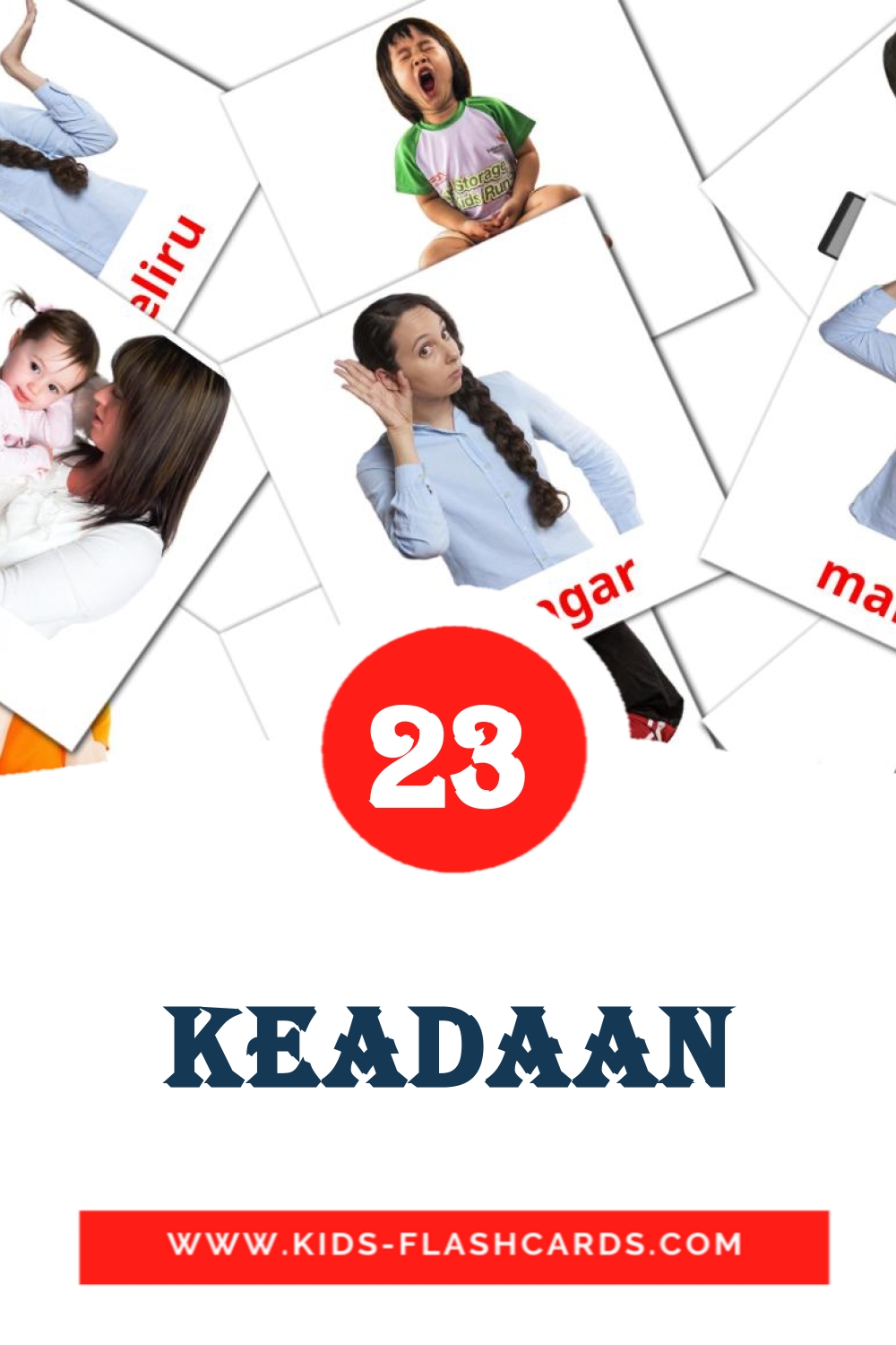 23 Keadaan Picture Cards for Kindergarden in malay