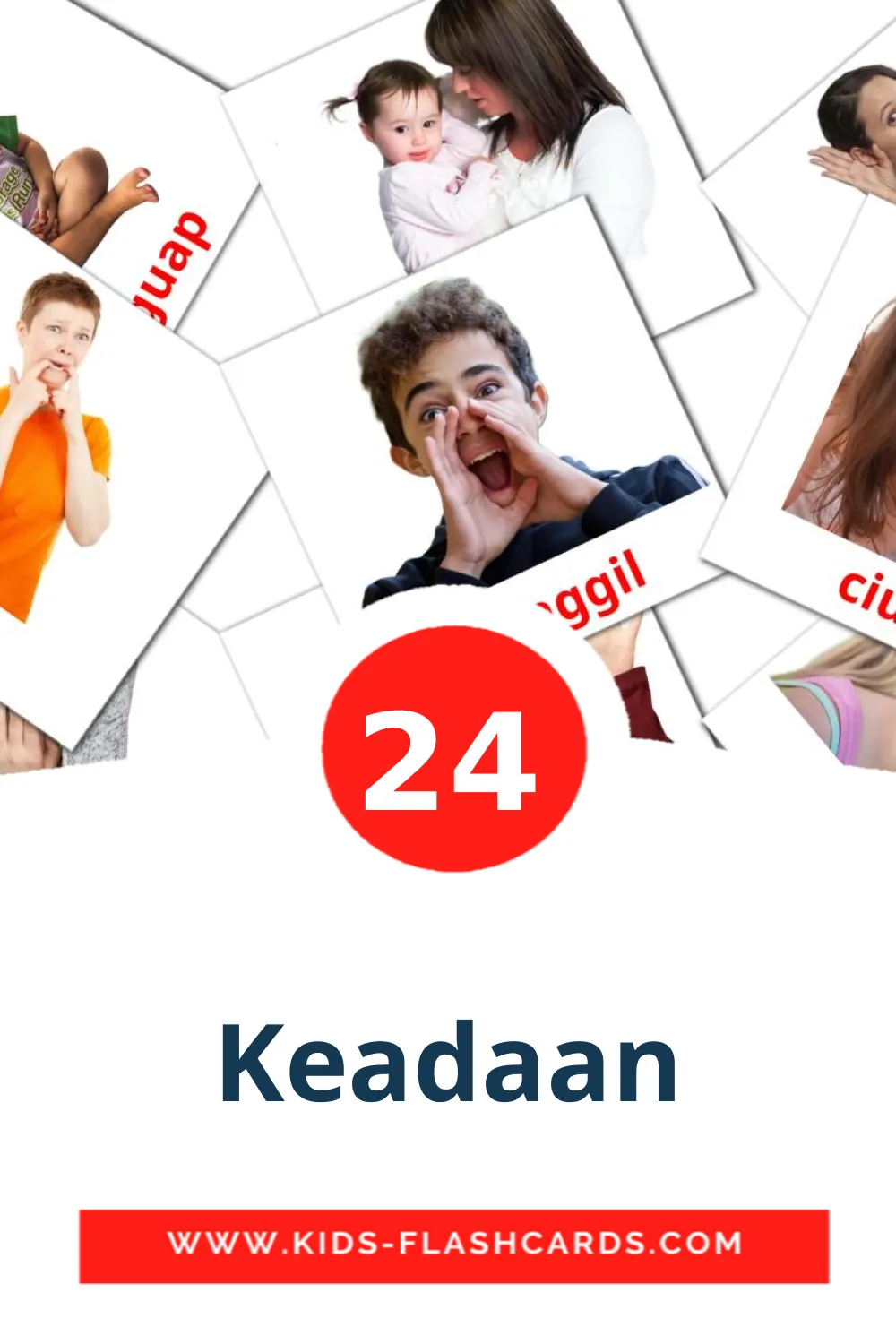 24 carte illustrate di Keadaan per la scuola materna in malais