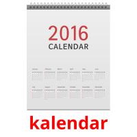 kalendar flashcards illustrate