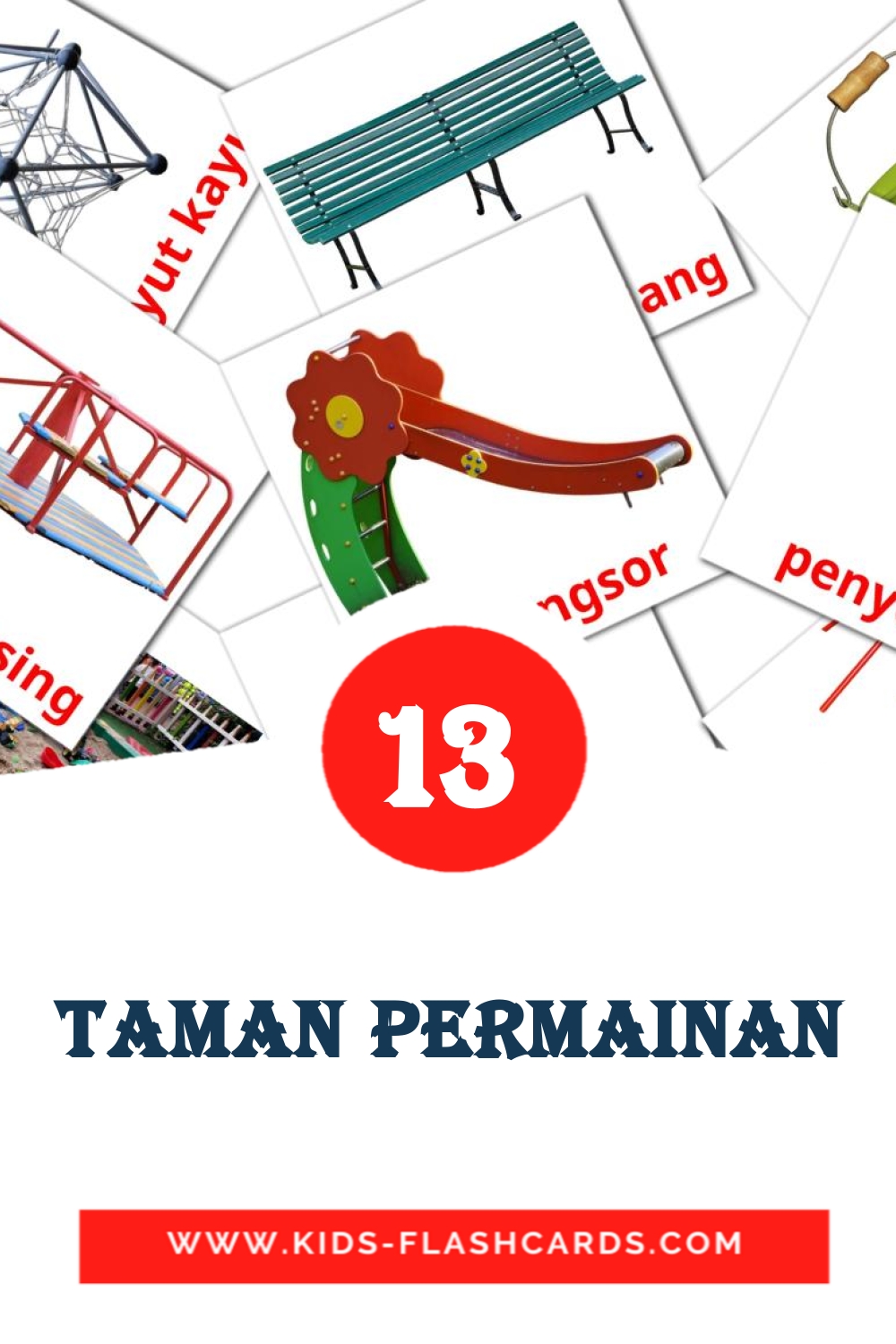 13 Taman permainan Picture Cards for Kindergarden in malay