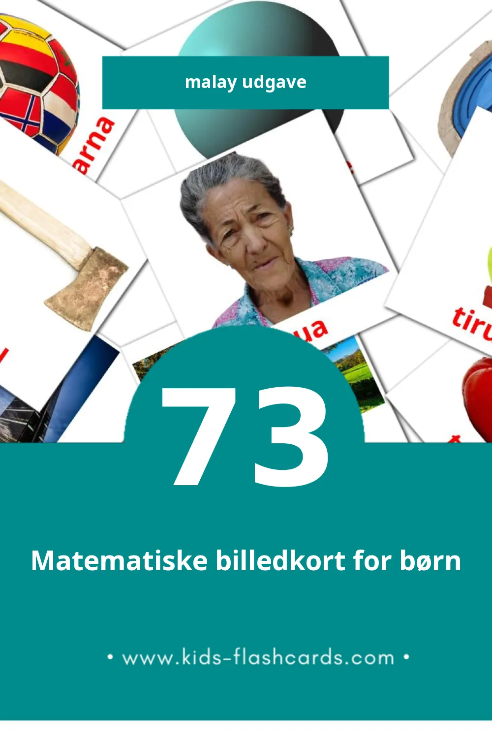 Visuele ADJEKTIF Leerkaarten voor Kleuters (73 kaarten in het Malay)