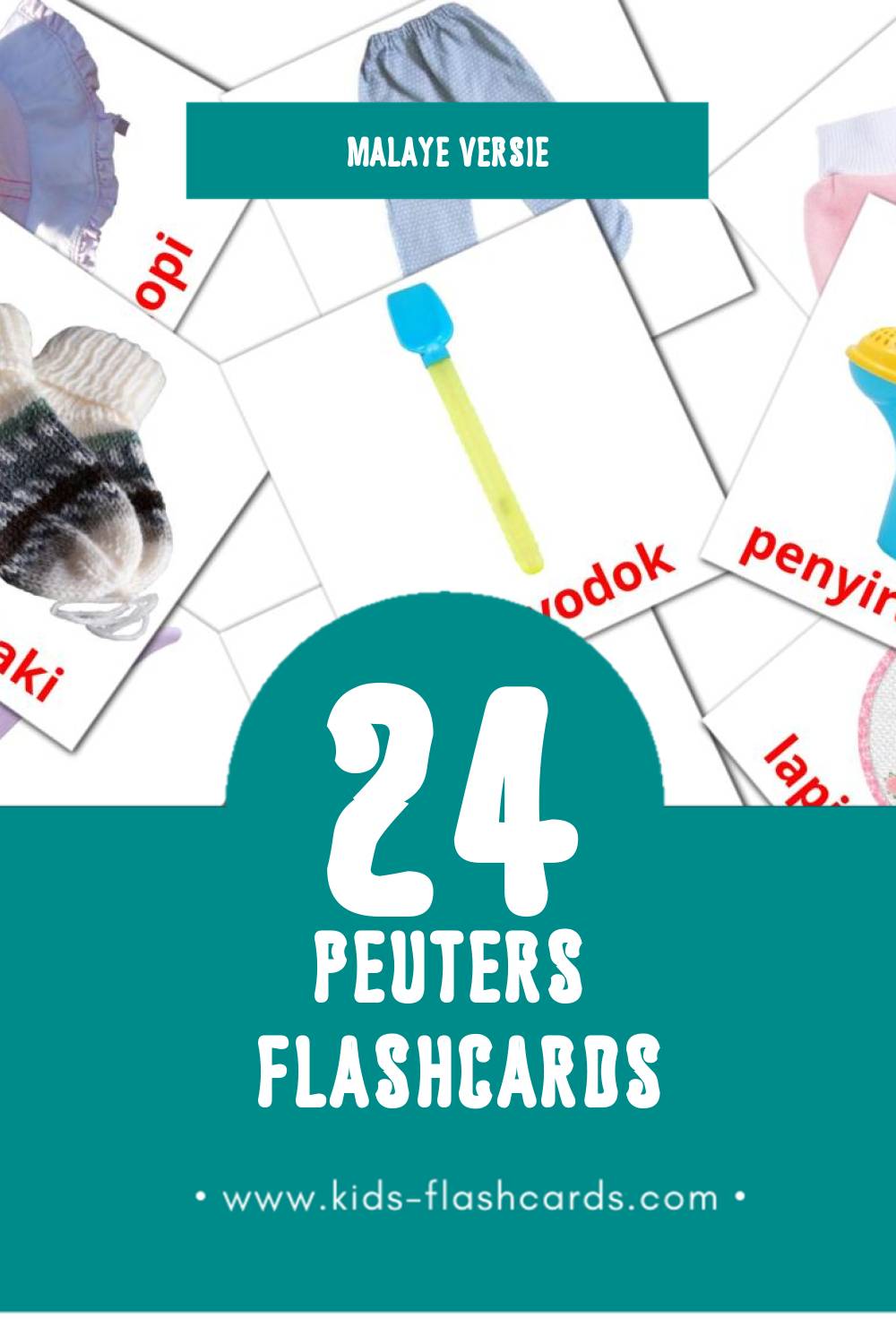Visuele Bayi Flashcards voor Kleuters (24 kaarten in het Malay)