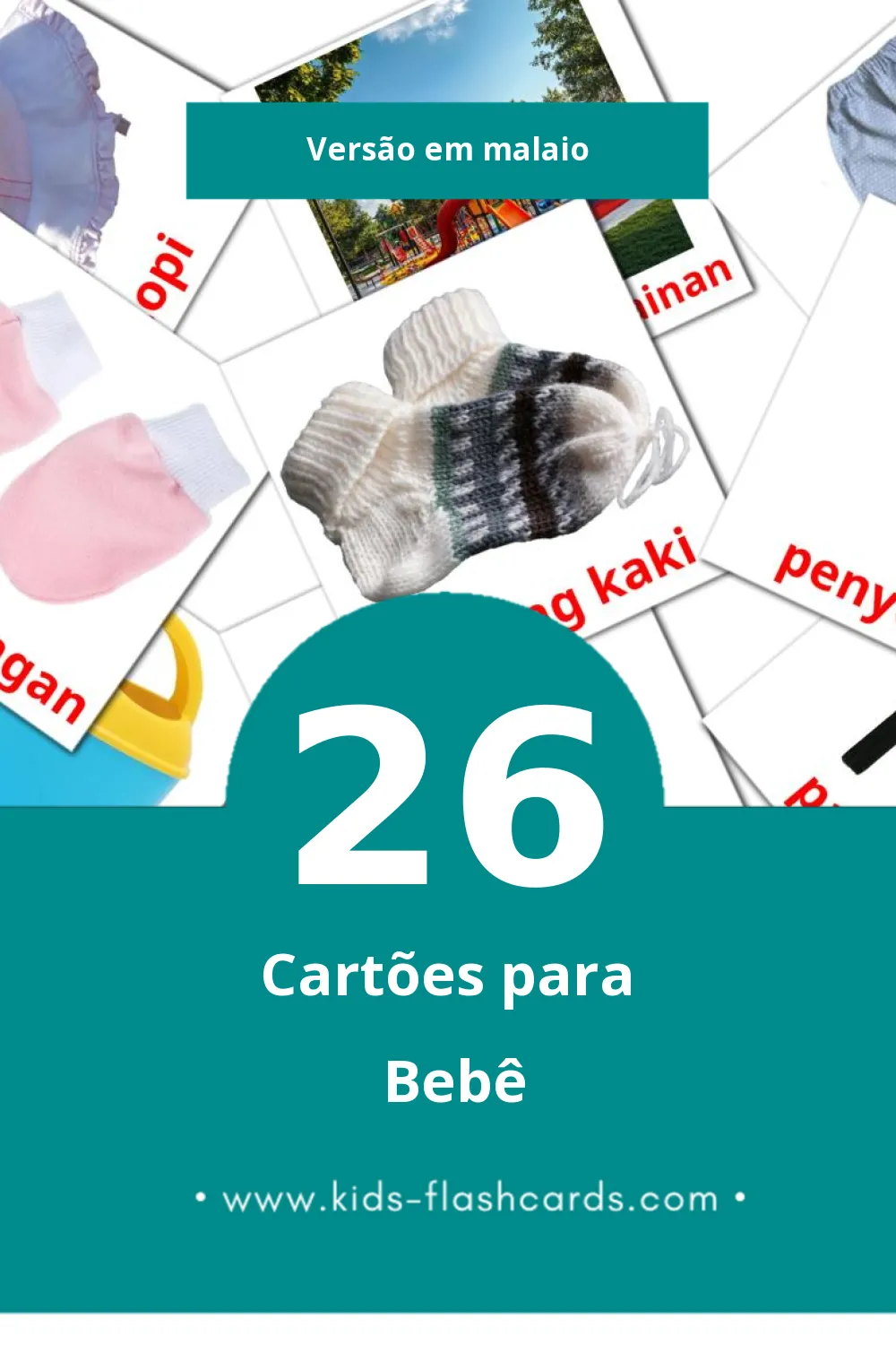 Flashcards de Bayi Visuais para Toddlers (26 cartões em Malaio)