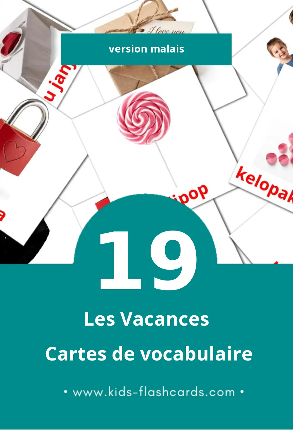 Cartes de vocabulaire Visuelles Cuti pour les Tout-Petits (19 Cartes en Malais)