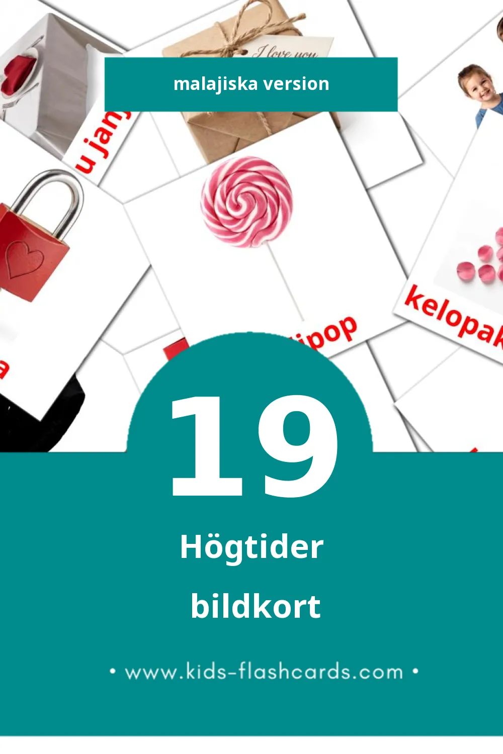 Visuella Cuti för småbarn (19 bildkort för barn på Malajiska)