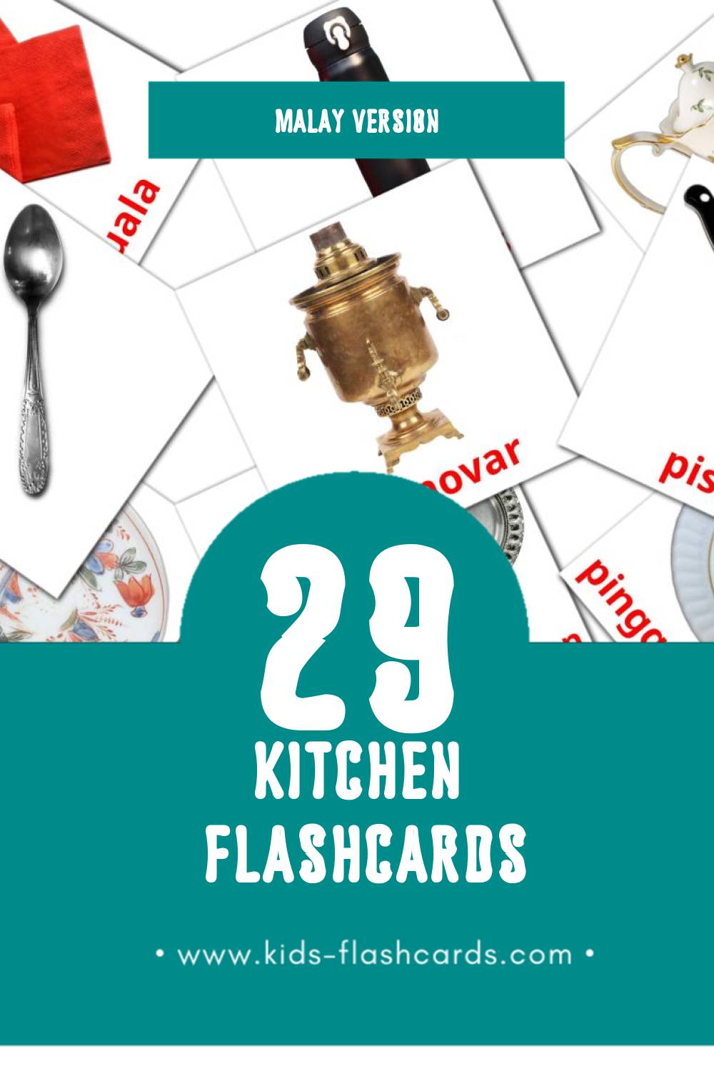 Visual Dapur Flashcards for Toddlers (29 cards in Malay)