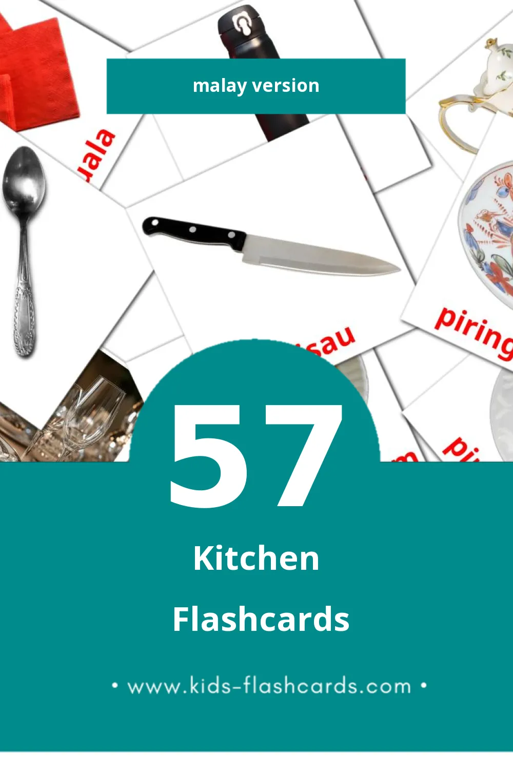 Visual Dapur Flashcards for Toddlers (57 cards in Malay)