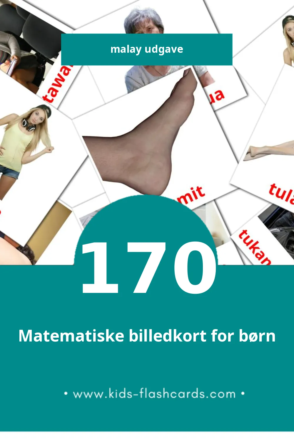 Visuelle billedkort for børn om Orang til småbørn (170 kort på Malay)