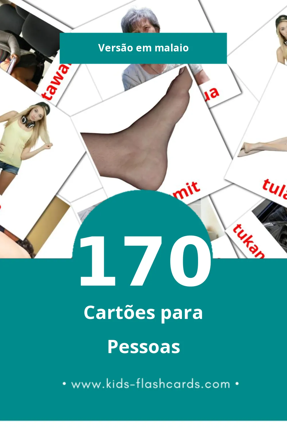 Flashcards de Orang Visuais para Toddlers (170 cartões em Malaio)