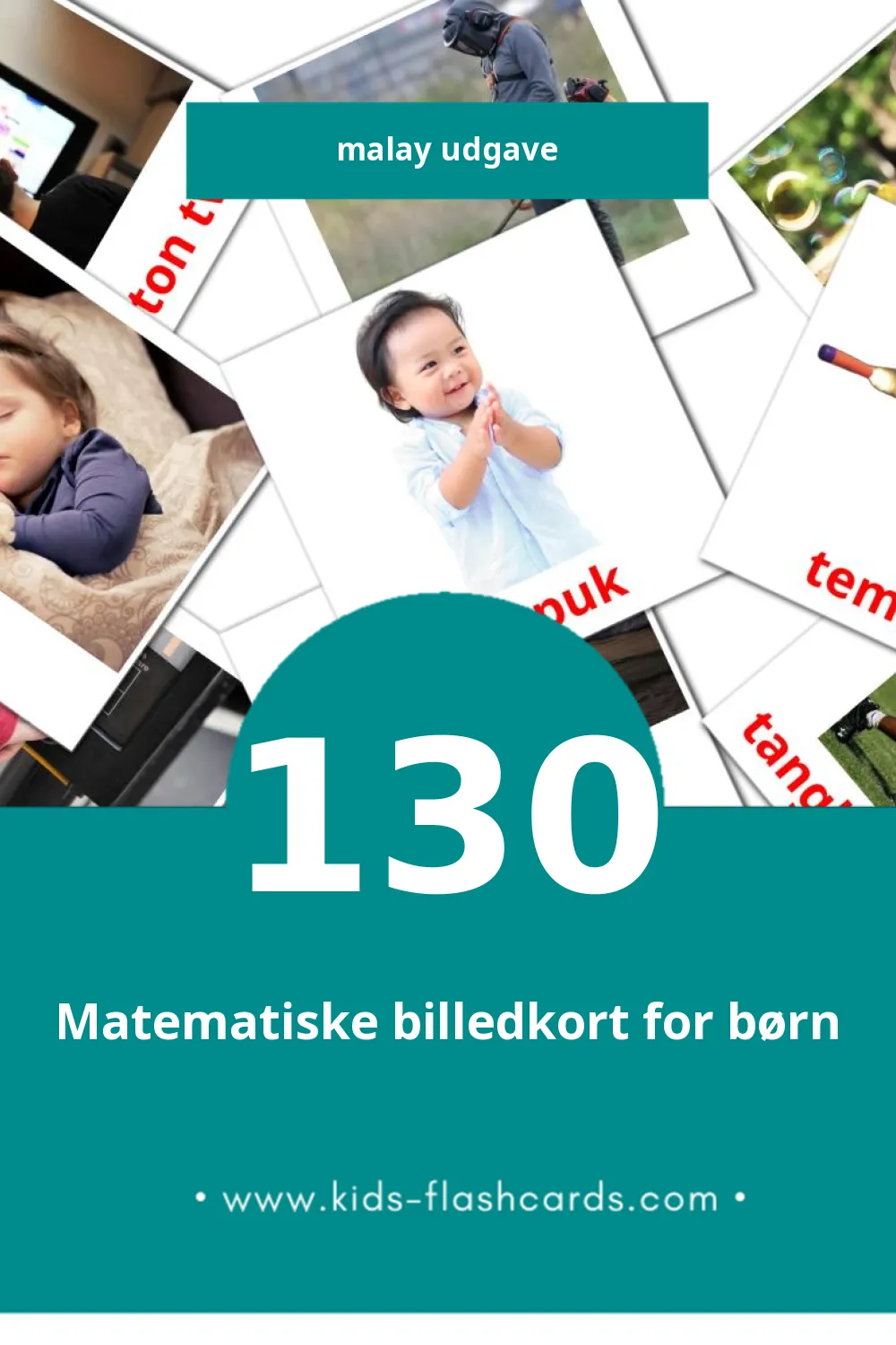 Visuelle billedkort for børn om PERBUATAN til småbørn (130 kort på Malay)